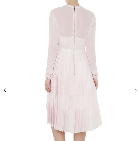 Ted Baker Looez Lace Trim Dress, Pink Nude Size 6-8 - Picture 2 of 16